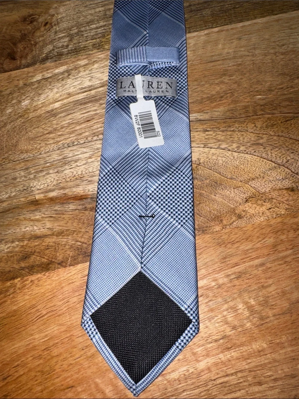Lauren Ralph Lauren Blue/Grey Glen Plaid Prince of Wales  Men's Tie 60”